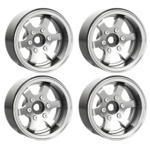 4 St 1,55" 1,55" Offset Justerbara Metallfälg 5-Ekrad Fälg för RC 1/10 D90 TF2 för CC01 LC70 MST Grå