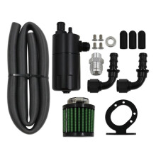 10AN Oil Catch Can, Universal Baffled Catch Can Kit with Fuel Hose, 500ML Capacity, 10AN 5/8 Fuel Fitting Kit