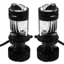 Lâmpadas de Farol de LED para Motocicletas, Lente Bi-LED, Projetor A Laser para Motocicletas, Feixe de Luz Turbo, Ventilador Y3S-H4
