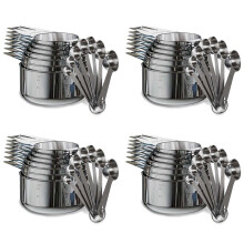 Stainless Steel Measuring Cups and Spoons Set of 56 Pieces,28 Nesting Cups and 28 Stackable Spoons Professional Portable