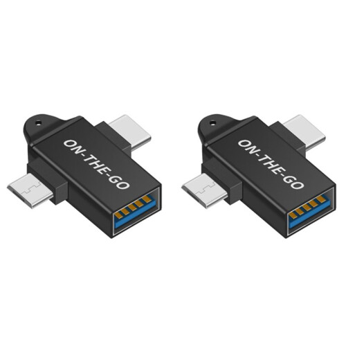 2X USB C zu USB 3.0 OTG Konverter USB 2 in 1 Typ C Micro-OTG Adapter