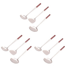 3X Wok Spatula and Ladle,Skimmer Ladle Tool Set, 17Inches Spatula for Wok, 304 Stainless Steel Wok Spatula