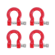 4Pcs Metal Bumper D-Ring Red Tow Hook Trailer Rescue Hook for 1/10 RC Crawler Car TRX4 Axial SCX10 Upgrade Parts