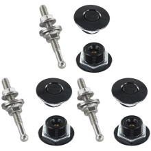 3X Quick Release License Plate Lock Clip 1.25 Inch Diameter Aluminum Alloy Car Hood Pins Lock Clip Kit (Black)