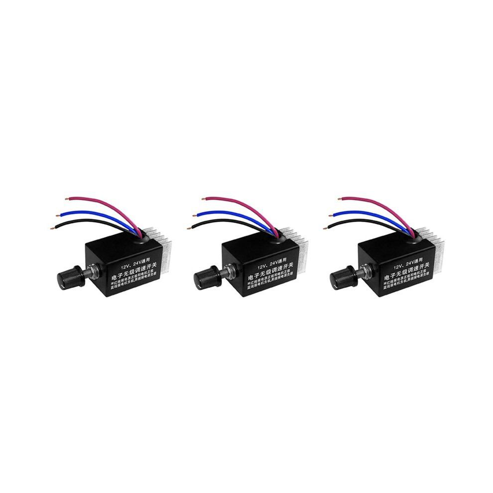 3Pc Motor Speed Regulator 12V/24V 10 A Motor Speed Controller For Car Truck Fan Heater Control 6032898137258