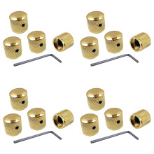 16Pcs Metal Volume Tone Dome Tone Guitar Speed Control Knobs with Screws for Strat Telecaster