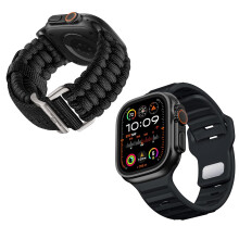 Paracord Band 49mm Rugged 550 Nylon Strap for Men Durable Braided Sport Style for Apple Watch