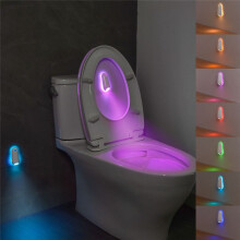 Bewegingssensor Nachtlampje LED Projector Toiletverlichting Oplaadbare Kleurrijke Voetlamp Wandlamp voor Badkamer Gang