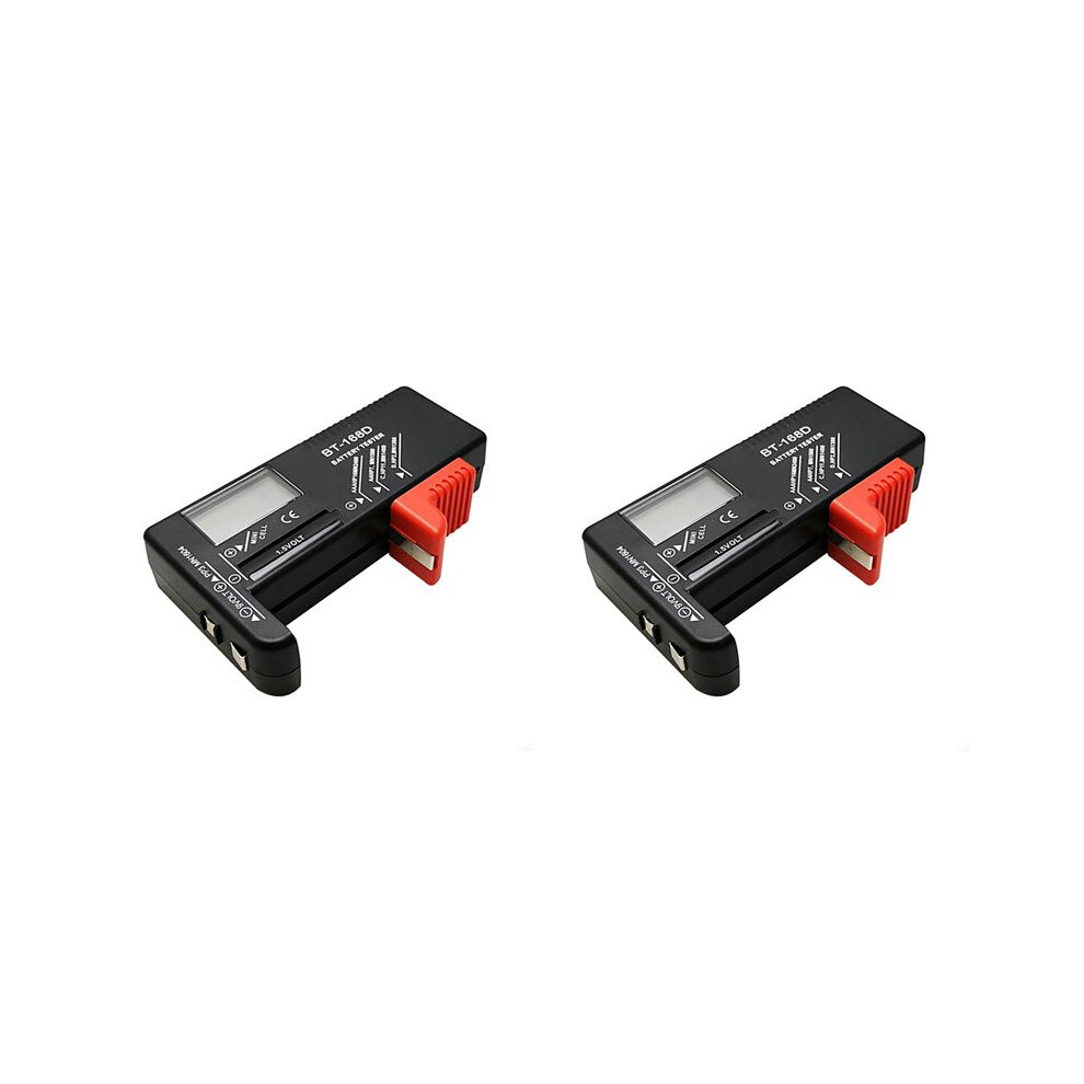 2X Bt-168D Battery Tester Digital Battery Tester Battery Capacity Tester Bt168d Tester For Aa/Aaa/C/D/9V/1.5V Battery 4712934205975