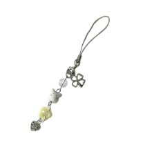 Handmade Beaded Phone Charm and Cute Rabbit Keychain for Girls, Multifunctional Decorative Holder