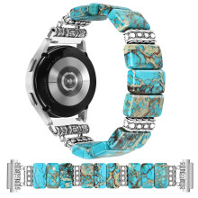 Band for Samsung Galaxy Watch 20mm Natural Stone Beaded Bracelet Strap Boho Vintage Design for Women