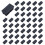 160 Pcs Black Plastic Rectangular Blanking End Caps Inserts 20mm X 40mm 1