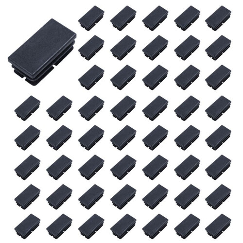 160 Pcs Black Plastic Rectangular Blanking End Caps Inserts 20mm X 40mm