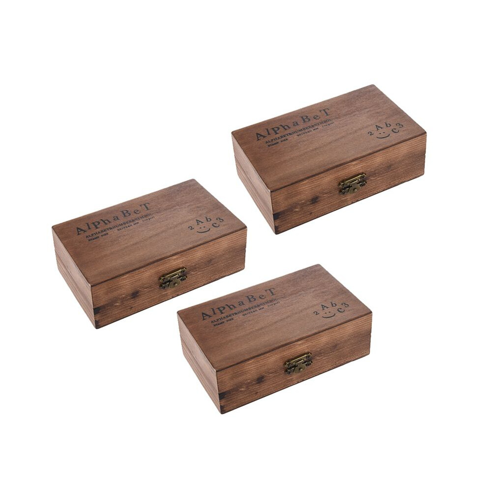 Pack Of 210Pcs Rubber Stamps Set Vintage Wooden Box Case Alphabet Letters Number (No Ink Pad Included) 6033511171383