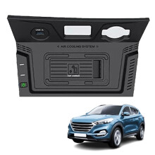 Wireless Car Charger for Hyundai Tucson 20152018, 15W Fast Qi Charging Pad with 27W USB and TypeC Port