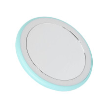 12 Stück grüne beleuchtete Reise-Make-up-Spiegel, runder Kompakt 9 cm