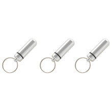 3X Aluminium Legierung Wasserdicht Luftdicht Fob Pille Fall Box Halter mit Schluesselanhaenger