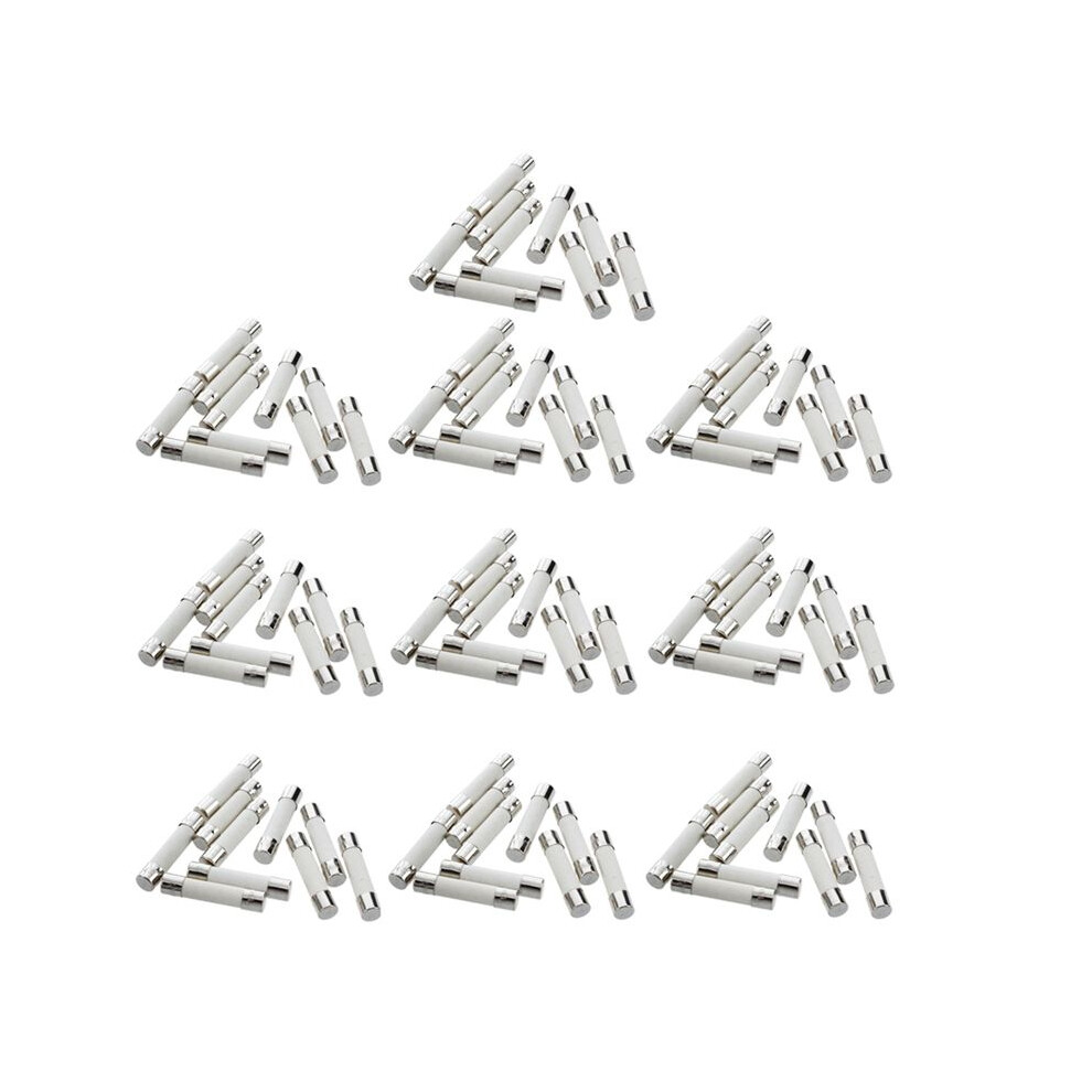 100 Pcs Ac 250 V 15 A 6 X 30 Mm, High Speed Kick Cylindrical Fuse Tube Ceramic White + Silver 6032991963464