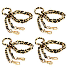 4X Chain Purse -Body Handtasche Schultertasche Gurt ErsatzzubehöR Hellgold + Schwarz120Cm