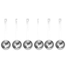 Edelstahl Kaffee Schaufel, 6 LöFfel Mess LöFfel Kaffee Schaufel, 30 Ml Lang Stielige Kaffee LöFfel Aus Metall, Set 6