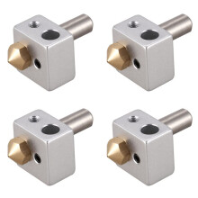 4X MK10 Hotend Kit for 3D Printer | M7 Nozzle and Throat with PTFE Tube and Aluminum Heater Block | Improved Version