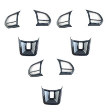 9Pcs ABS Car Steering Wheel Button Cover Sticker Interior Decoration for MG5 MG6 HS ZS Car Styling Carbon Fiber
