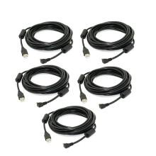 5X  USB B Tipo 5pin Maschio Ad Angolo da 90 Gradi A USB 2.0 Cavo Dati Maschio con Nucleo In Ferrite EMI 5 Metri