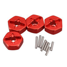 Adaptador Hexagonal de Cubo de Roda Combinador de Liga de AlumíNio 12 mm para 144001 1/14 RC PeçAs Sobressalentes de Carro, Vermelho