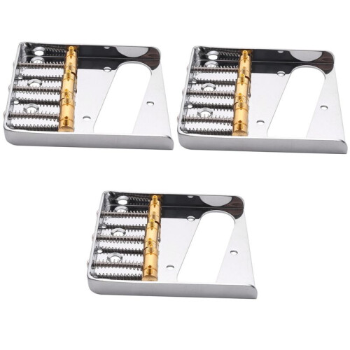 3X Silver Chrome 3 Copper Sadel Askfat Bridge för Telecaster TELE Elgitarr