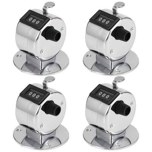 5X Round Base 4 Digit Manual Hand Tally Mechanical  Click Counter