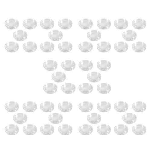 50 Pcs Small Round Transparent Plastic Coin Capsules Box 20mm