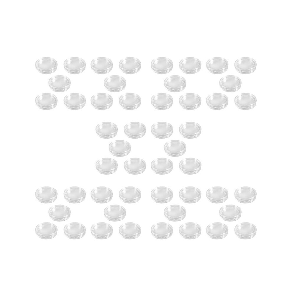 50 Pcs Small Round Transparent Plastic Coin Capsules Box 20Mm Brecantia