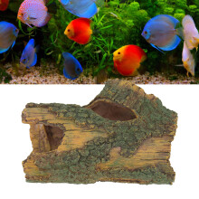 Resin Wood Trunk Aquarium Ornament for Aquascaping, Large Leaf, Natural Look