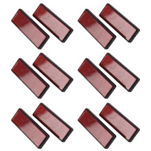 12x Rectangle Rouge Réflecteurs Universel pour Motos VTT Vélos Dirt Bikes
