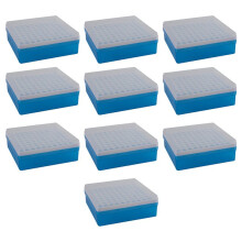 10X Plastic Square 100 Positions Laboratory 1.5Ml Centrifuge Tube Case Box