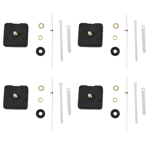 4X Clock Movement Mechanism with White Hour Minute Red Second Hand DIY Tools Kit