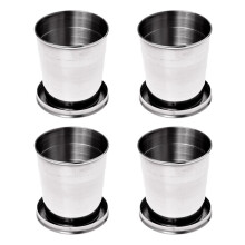 4X Folding Cup Telescopic Cup Retractable Cup Sports Hiking Camping 240ML Keychain
