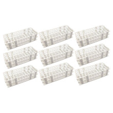 9 Pcs Plastic Test Tube Holders, 60 Holes, for 16 mm Test Tubes, White, Detachable Lab Test Tube Rack Holder (60 Holes)