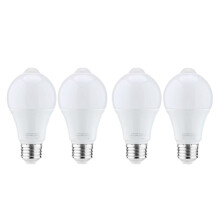 4X 12W RöRelsesensor GlöDlampa, Utomhus/Inomhus RöRelse Aktiverad SäKerhets LED-Lampa, 1000LM, E26/B22,3500K Varmvit