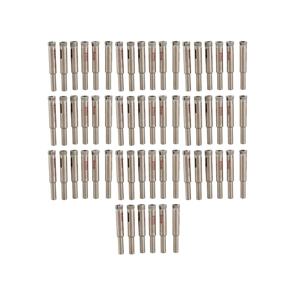 60 Pcs 8Mm Diamond Core Drill Bits Ceramic Tile Glass Hole Saw 4712044143488