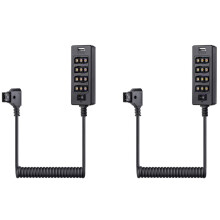 2X Dtap Splitter Kabel mit Power Schalter D-Tap für V-Mount V Verriegelung, Gold Mount Batterie Ein 3P x 4 Buchse und USB Port