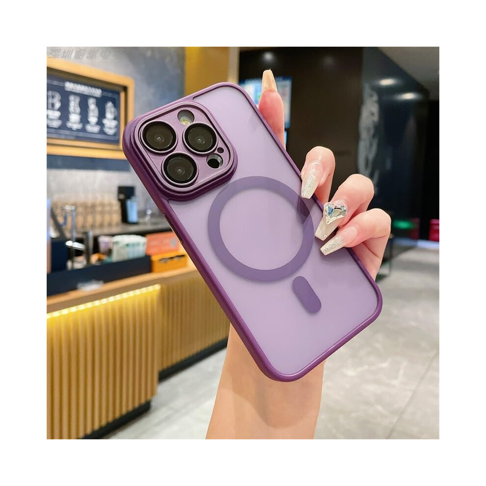 Magsafe Compatible Slim Shockproof Case For Iphone 12 Pro Max 6.7 Inch With Precise Cutouts Purple 9073542451068
