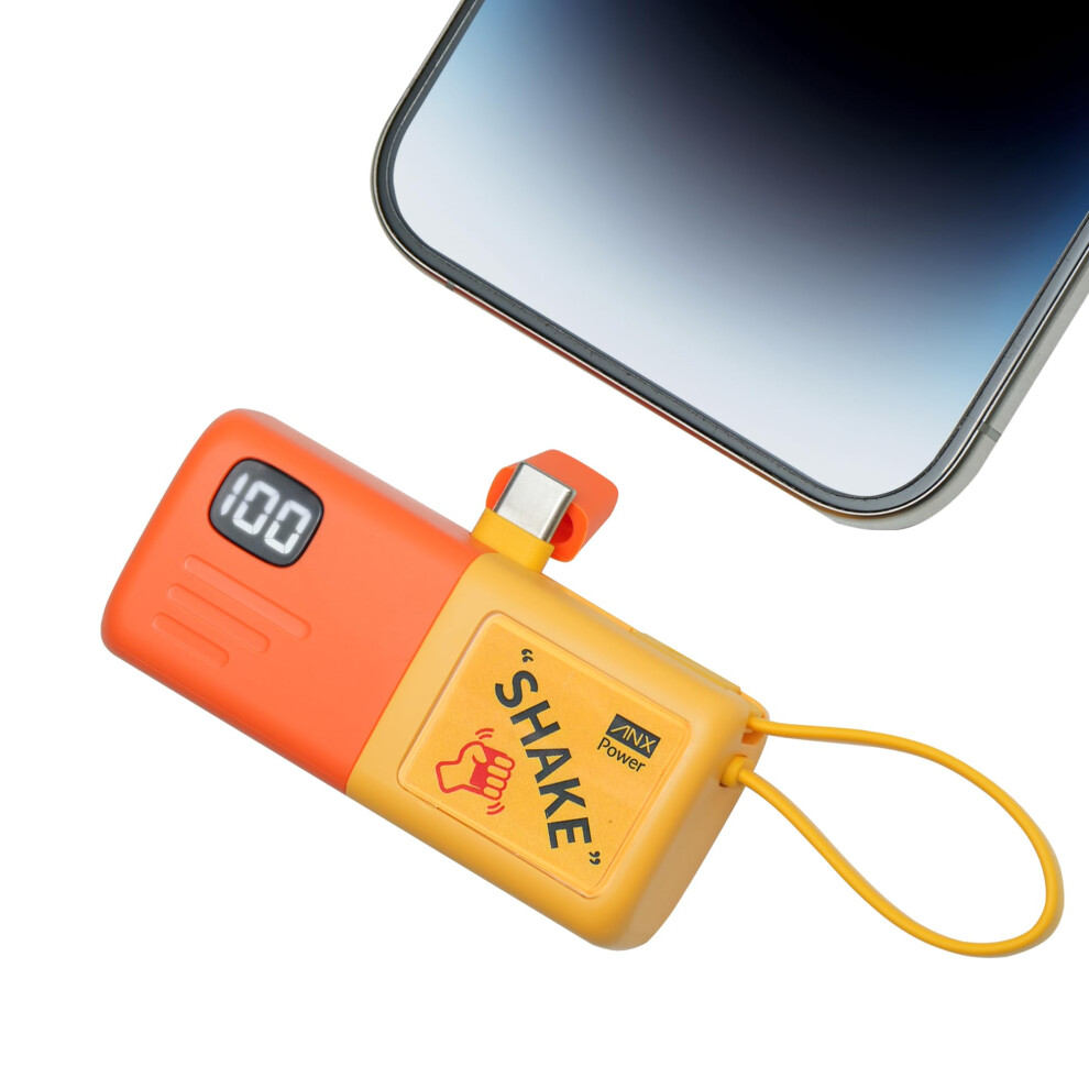 Portable Charger With Builtin Usbc Connector, 20W Fast Charging 5000Mah Mini Power Bank With Lcd Display 9169991356303
