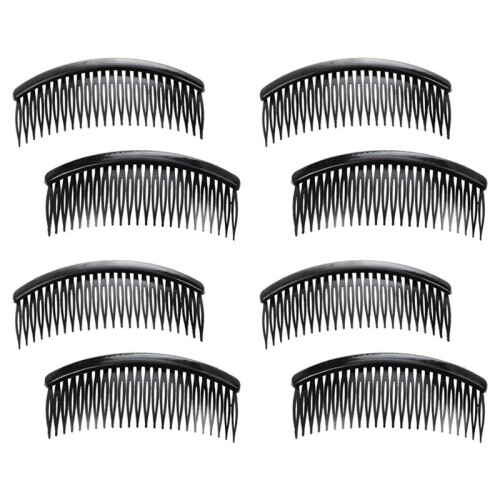 8 Pezzi Plastica 24 Denti Combs Per Lady Nero