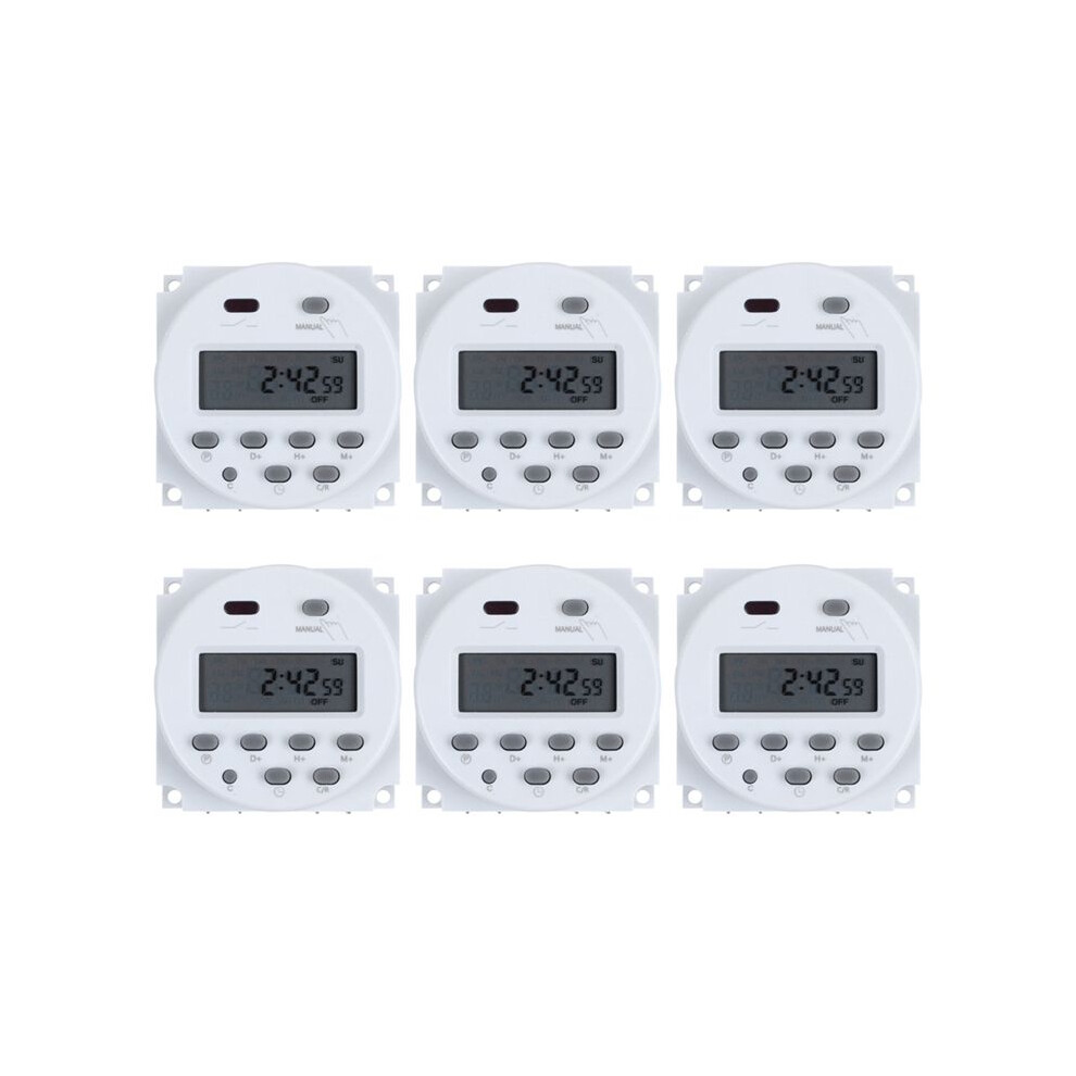 6X 12V Digital Lcd Power Programmable Timer Relay 16A Amps 6033745033822