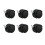 6pièces 6mm Tige Filetee 40mm Double Roue Rotative Caster Noir 1