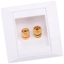 6X Wall Socket Connection Port with 2 Jack Speaker White