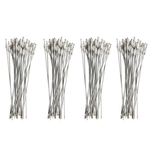 120Pcs Stainless Steel Screw Locking Wire Keychain Cable Key Rings Outdoor Accessory