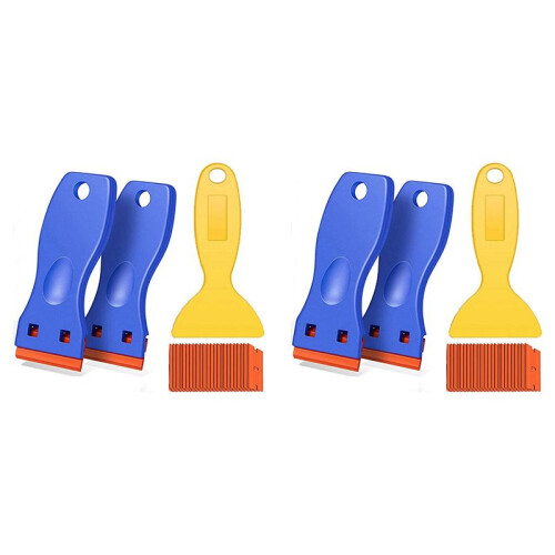 6Pack Plastic  Blades Scraper Tool No Scratch Sticker Removal Scraper for Cleaning Adhesive Label Decal Glue From