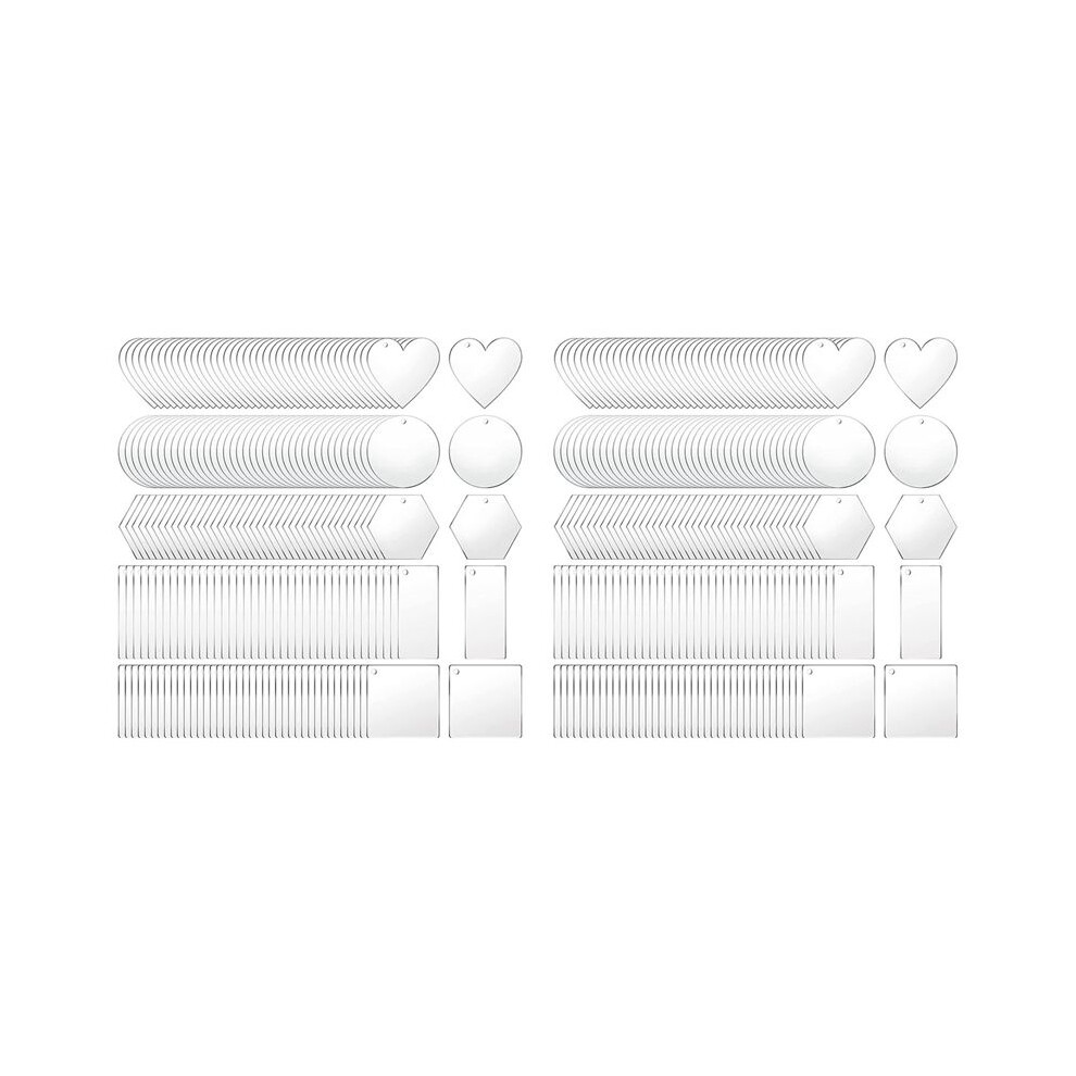 400 Pieces Acrylic Keychain Blanks Blank Acrylic Clear Keychain Pendants For Diy Projects 4713977583624